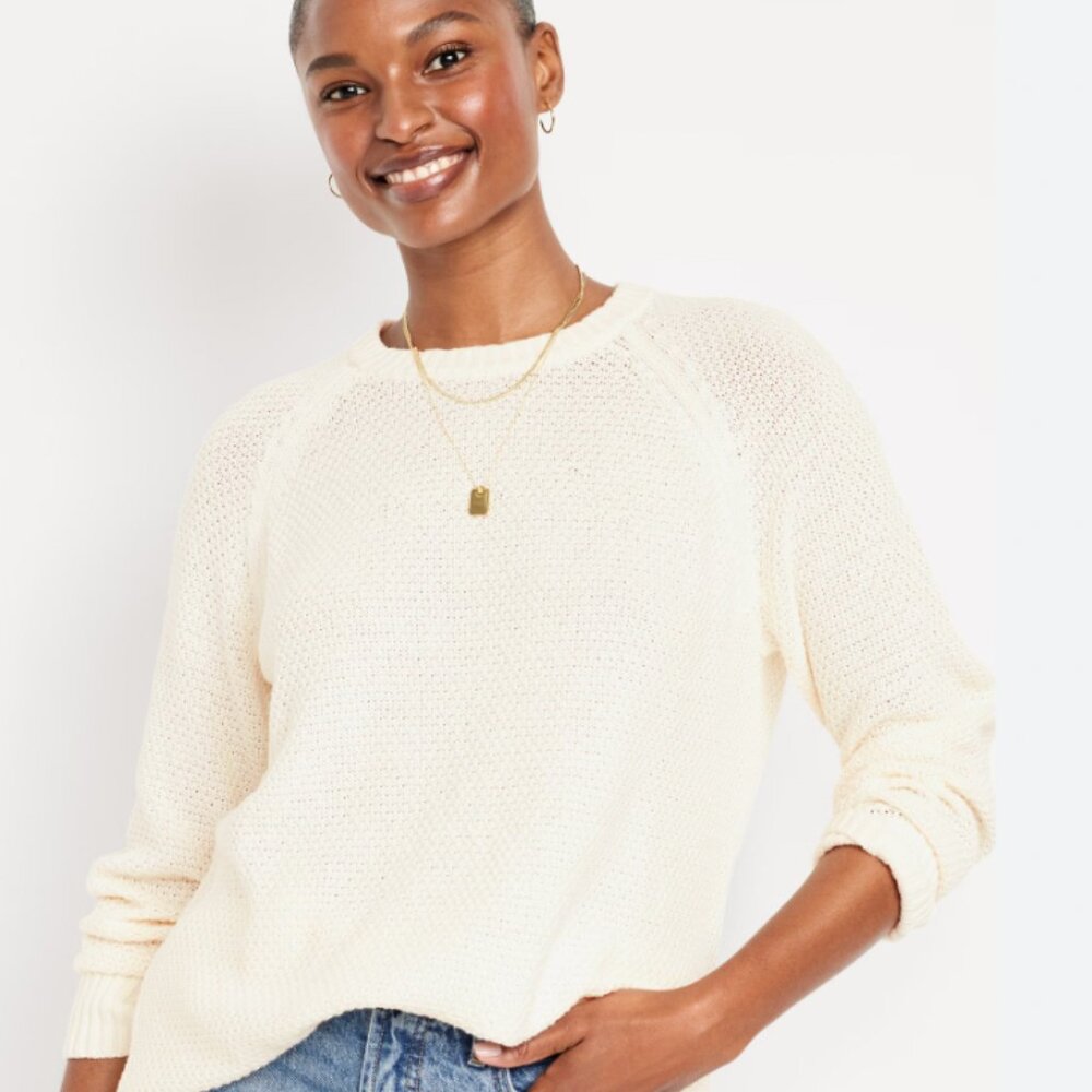 Old Navy Loose Textured Pullover Tunic Sweater
